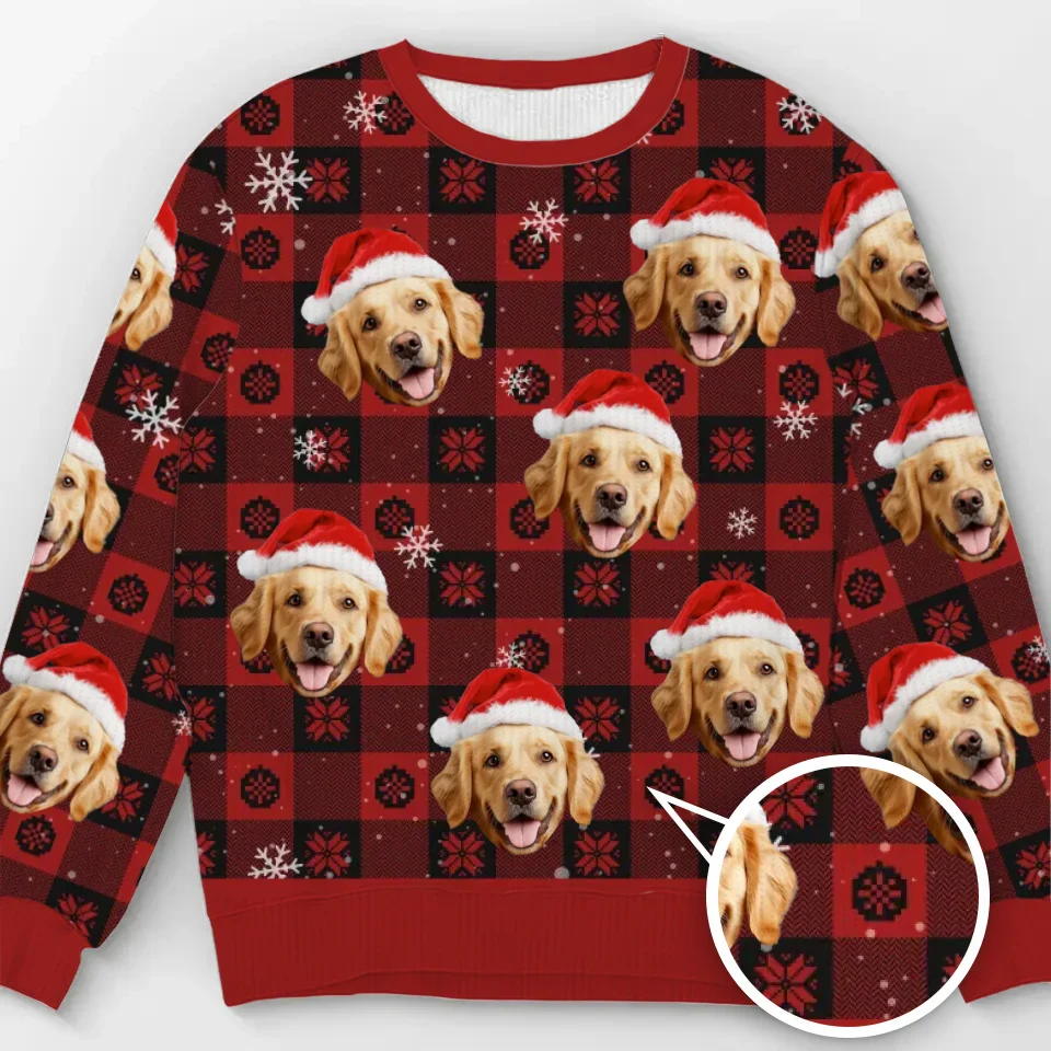 Custom Photo Paw La-La-La-La - Personalized Ugly Sweater - Christmas Gift For Pet Lovers - NA94 - Image 2