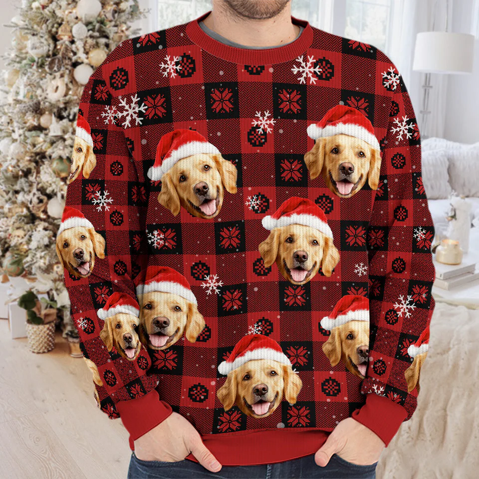 Custom Photo Paw La-La-La-La - Personalized Ugly Sweater - Christmas Gift For Pet Lovers - NA94 - Image 3