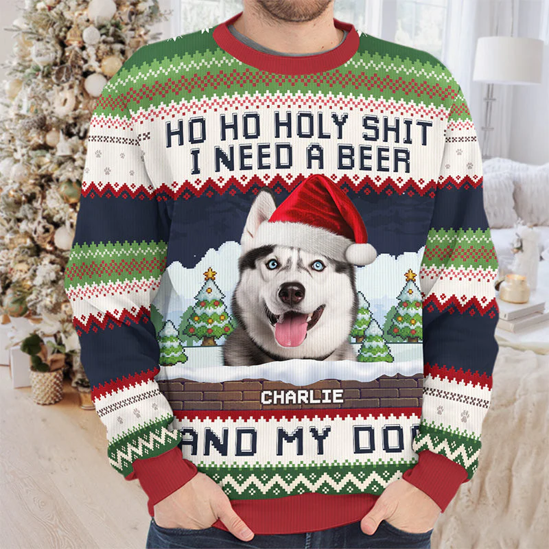 Custom Photo Pawsitively Joyful Howliday - Personalized Ugly Sweater - Christmas Gift For Dog Lovers NA94 - Image 2