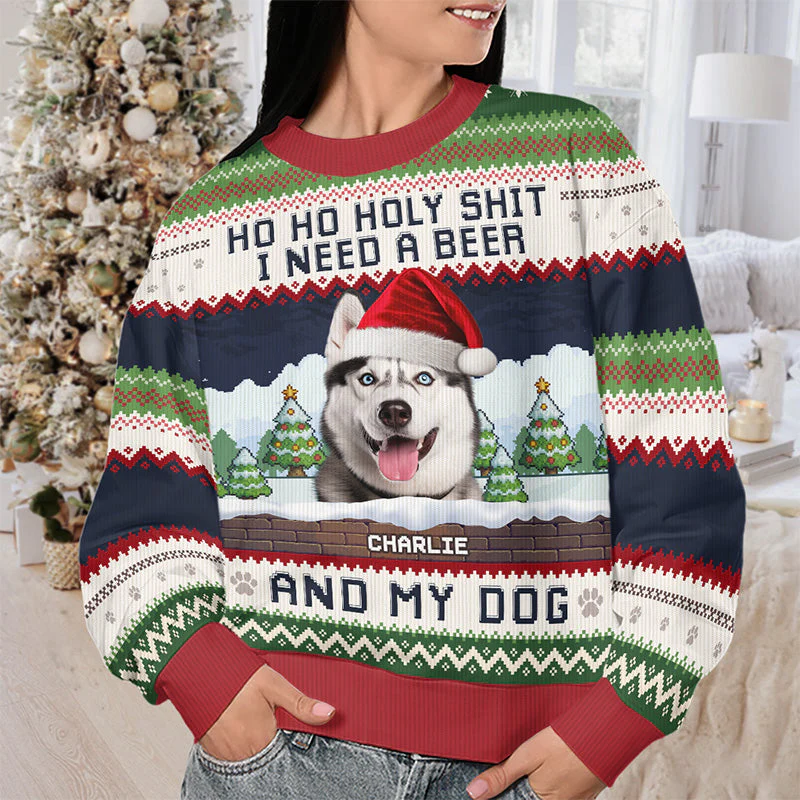 Custom Photo Pawsitively Joyful Howliday - Personalized Ugly Sweater - Christmas Gift For Dog Lovers NA94 - Image 3