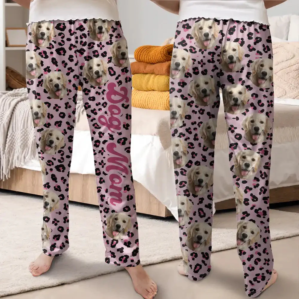 Custom Photo Pet Face With Leopard Pattern - Gift For Pet Lovers - Personalized Pajama Pants - NA94 - Image 2