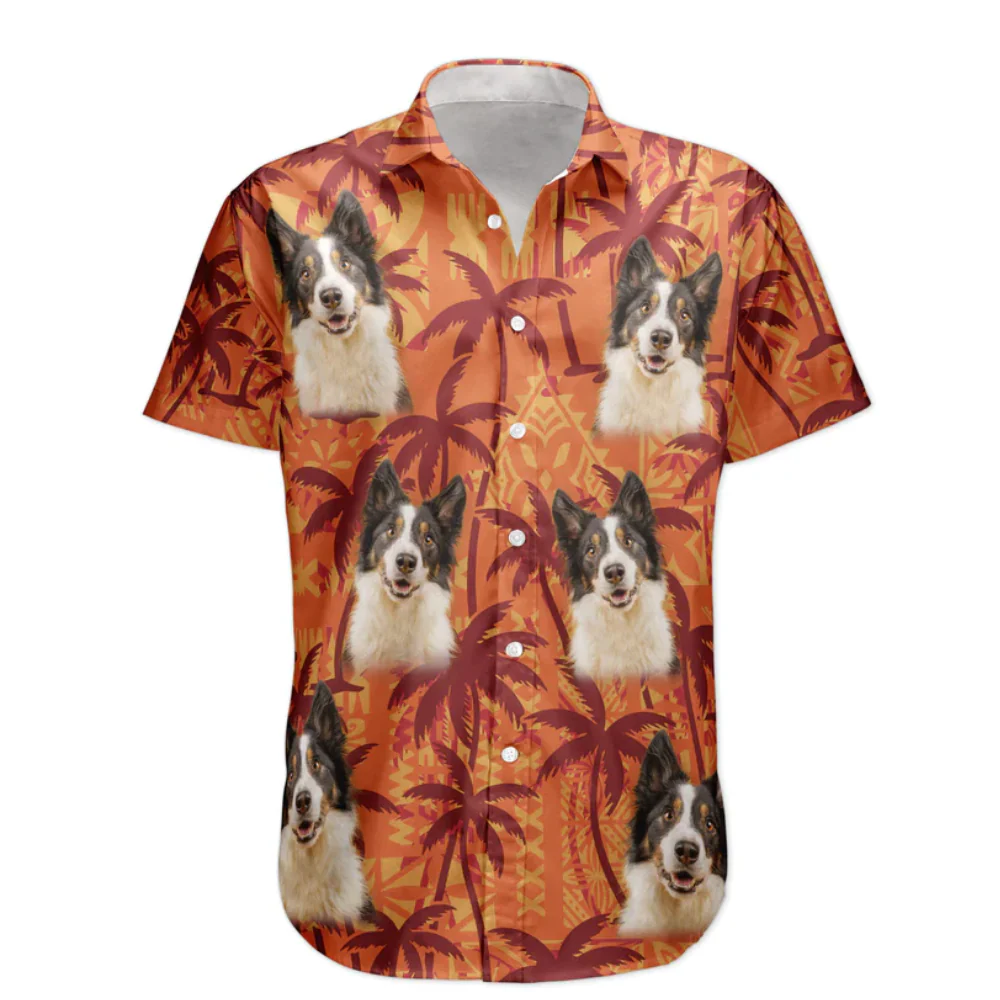 Custom Photo Pet Funny With Tropical Palm Trees - Gift For Dog Lovers - Personalized Hawaiian Shirt - Image 3