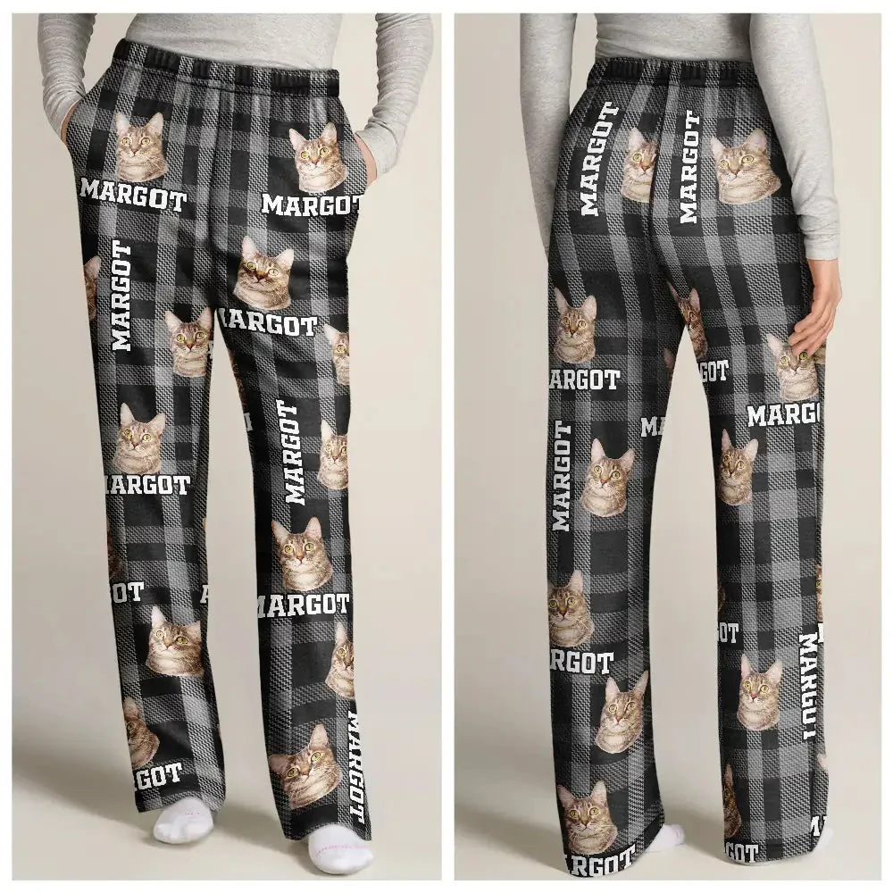 Custom Photo Plaid Pet Face - Gift For Pet Lovers - Personalized Pajama Pants NA94 - Image 2
