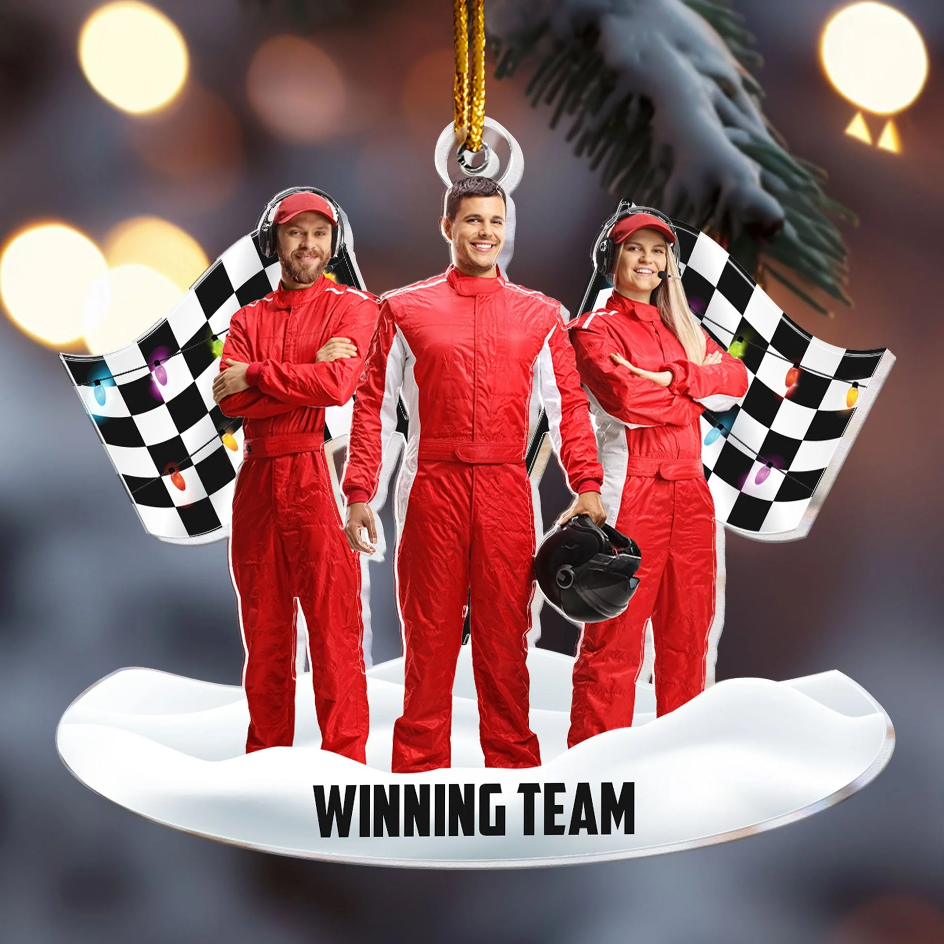 Custom Photo Racing Team Racing Gifts For Fan - Personalized Acrylic Photo Ornament - Image 2