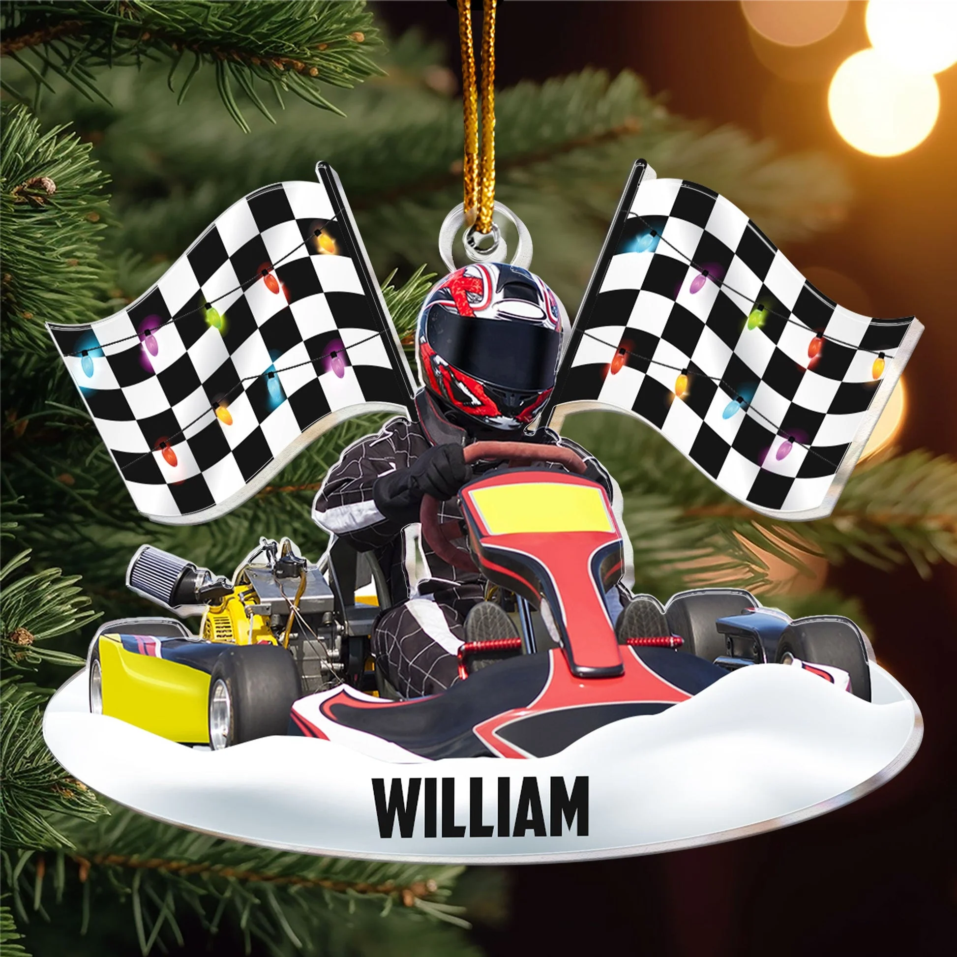 Custom Photo Racing Team Racing Gifts For Fan - Personalized Acrylic Photo Ornament - Image 3