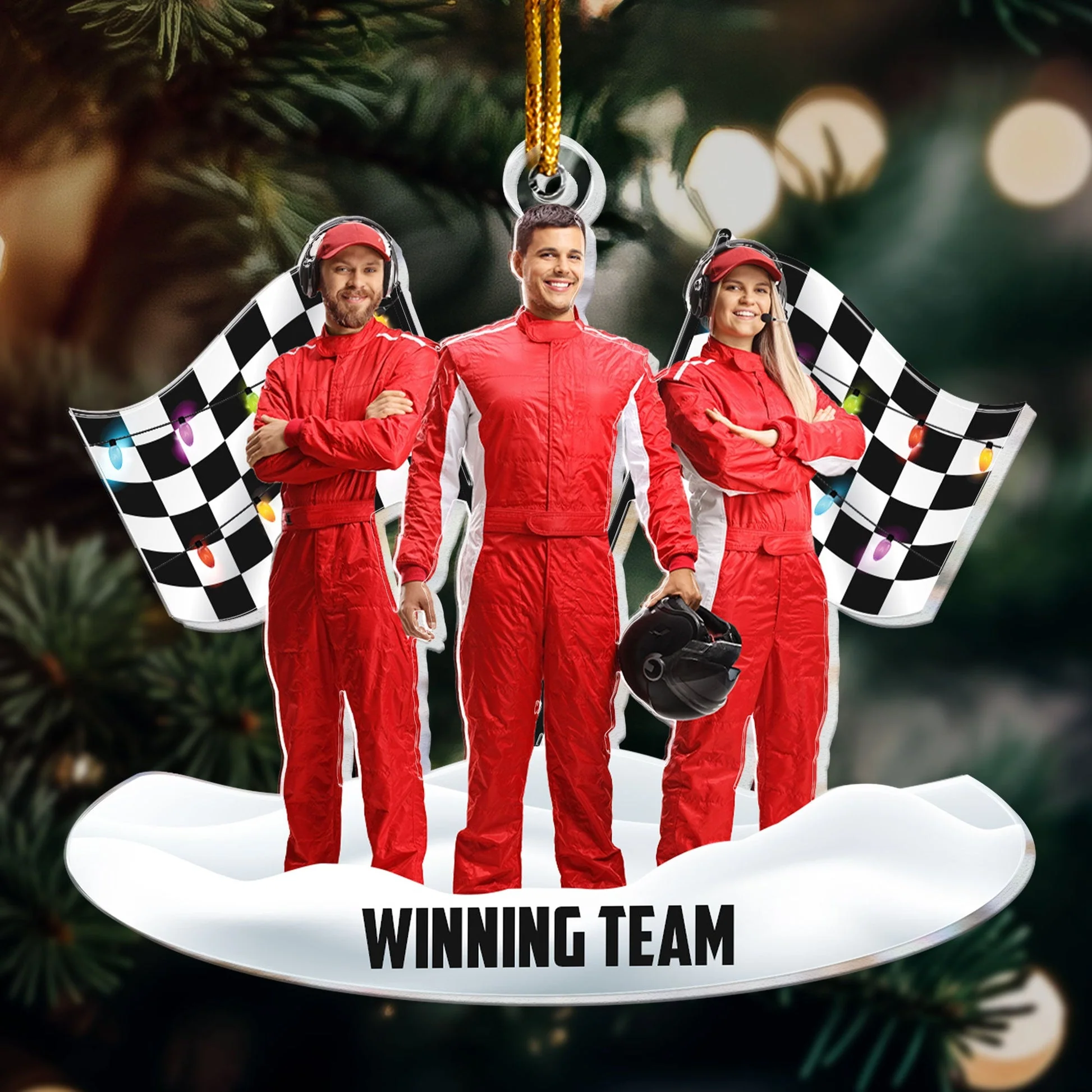 Custom Photo Racing Team Racing Gifts For Fan - Personalized Acrylic Photo Ornament - Image 4