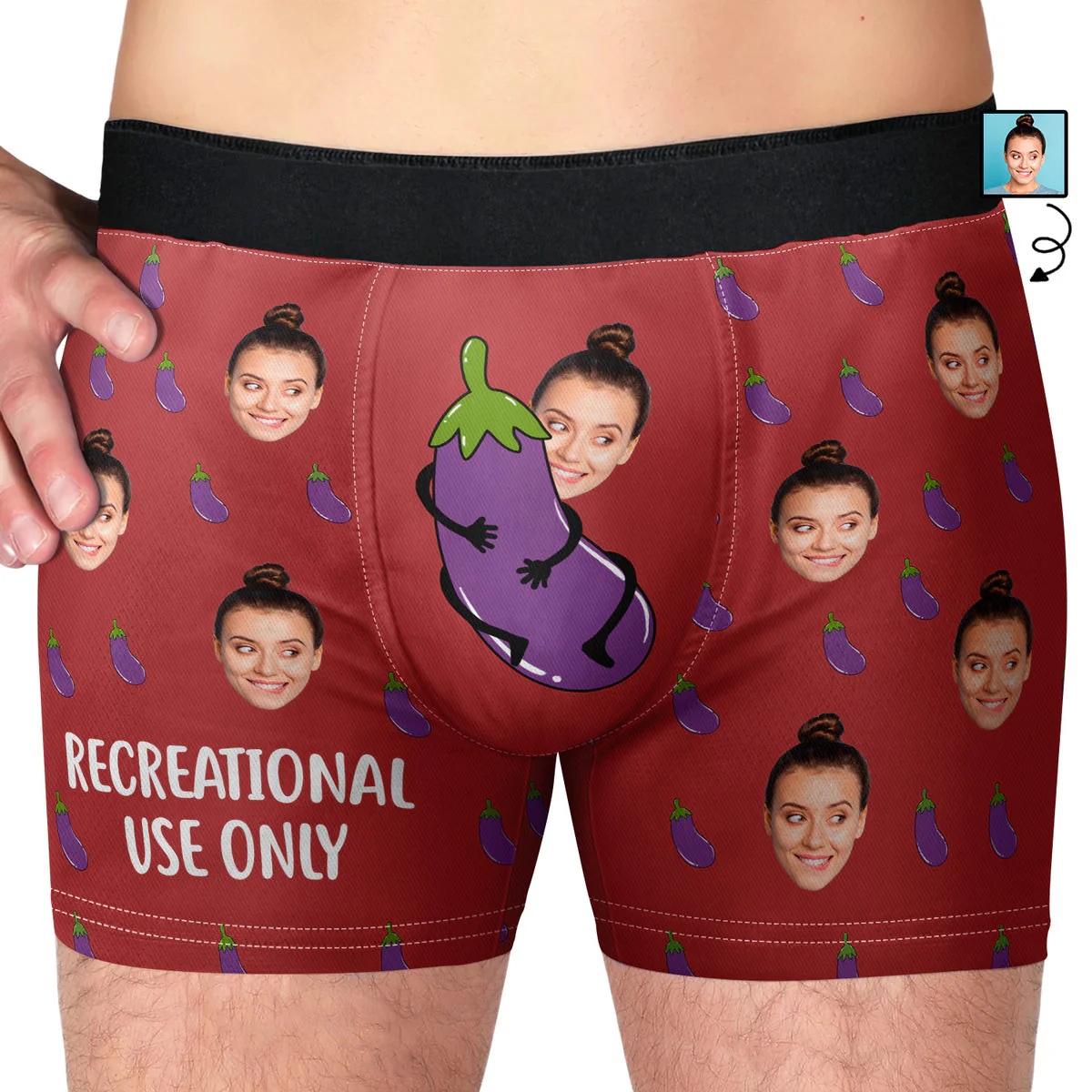 Custom Photo Recreational Use Only - Gift For Boyfriend, Husband, Anniversary - Funny Personalized Custom Boxer Briefs, Men's Boxers NH96