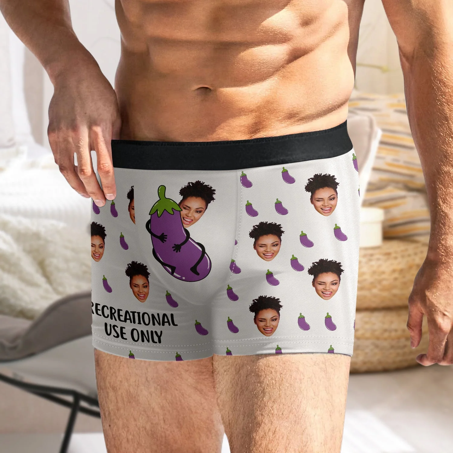 Custom Photo Recreational Use Only - Gift For Boyfriend, Husband, Anniversary - Funny Personalized Custom Boxer Briefs, Men's Boxers NH96 - Image 2