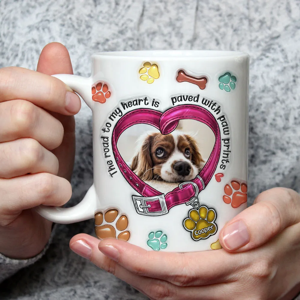 Custom Photo Road To My Heart - Personalized 3D Inflated Effect Ceramic Mug - Gift For Pet Lovers | NA94 - Image 2