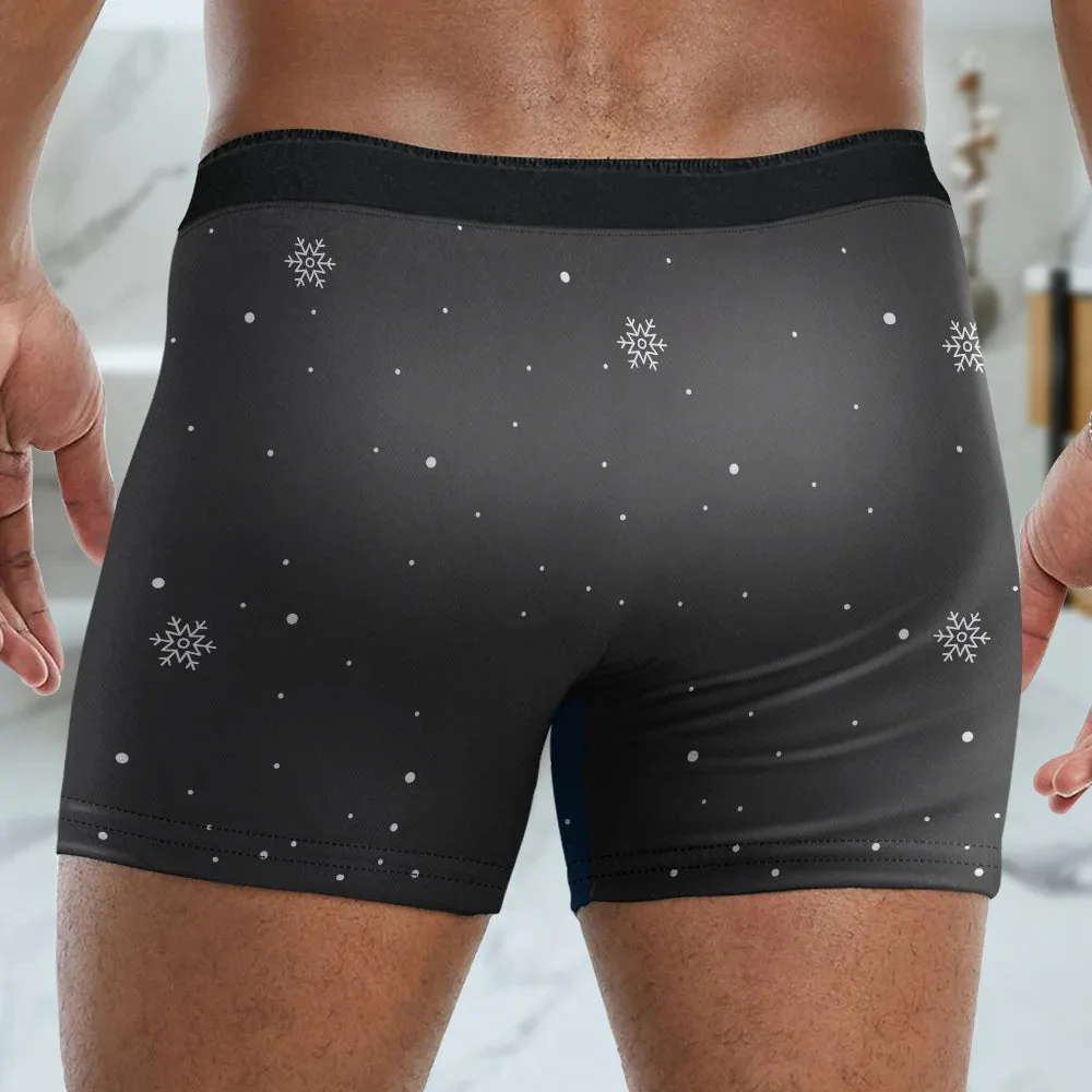 Custom Photo Santa's Got A Huge Package For You - Gift For Boyfriend, Husband, Anniversary - Funny Personalized Custom Boxer Briefs, Men's Boxers - Image 3