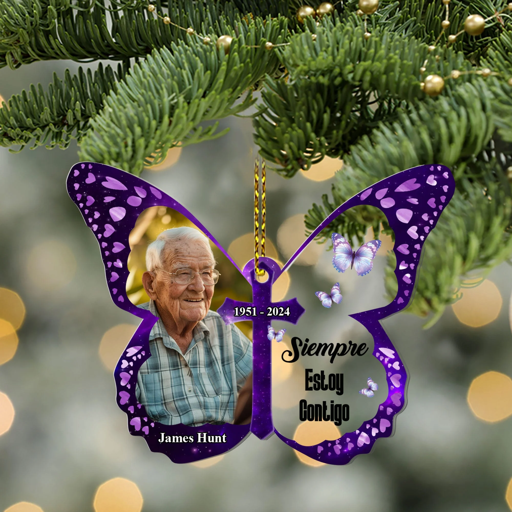 Custom Photo Siempre Estoy Contigo - Personalized Car Hanging Ornament - Memorial Gift HN02 - Image 3
