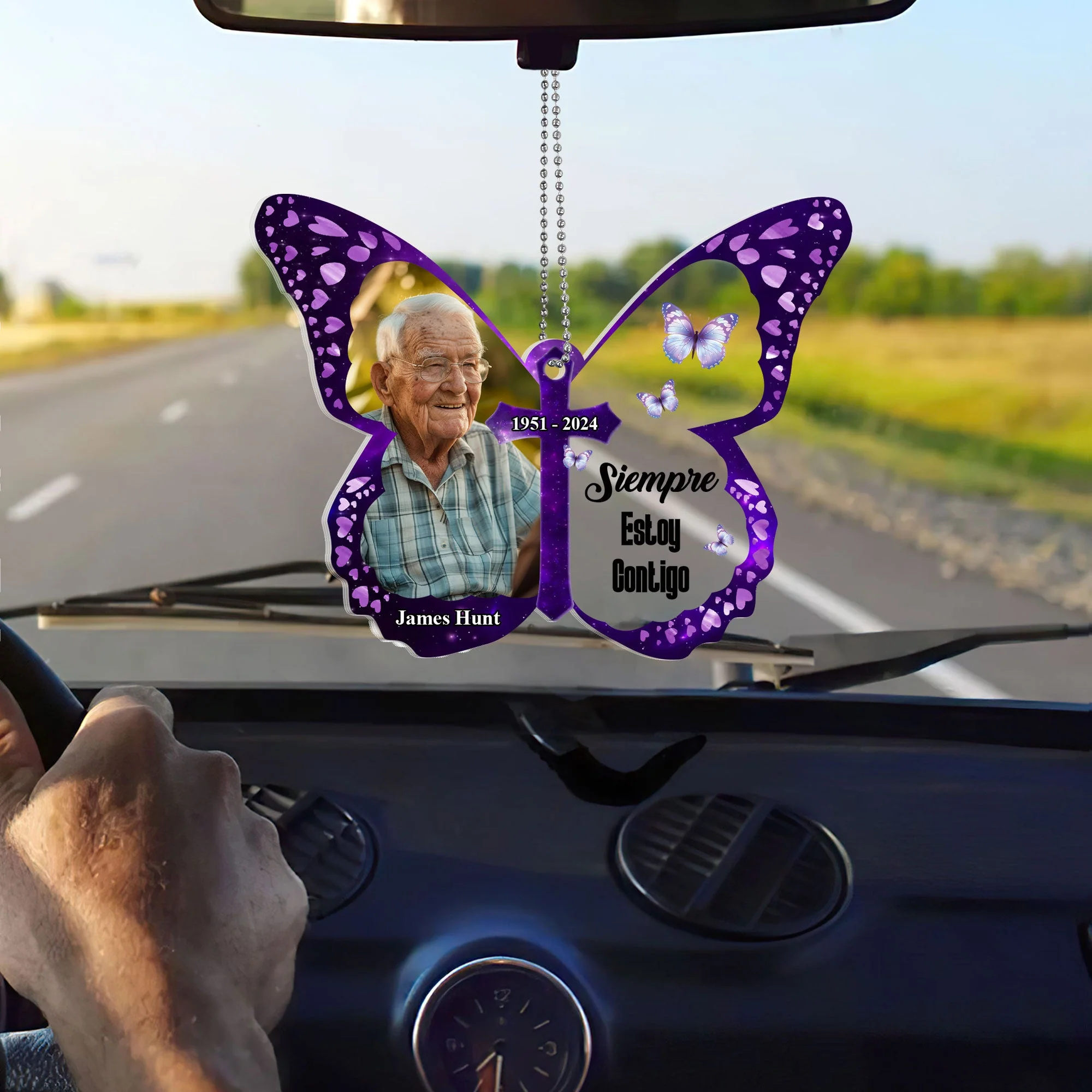 Custom Photo Siempre Estoy Contigo - Personalized Car Hanging Ornament - Memorial Gift HN02 - Image 4