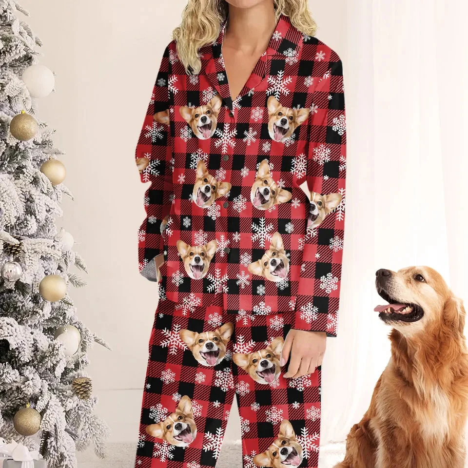 Custom Photo Snuggling Up In Cozy Pajamas Featuring Your Furry Friend - Gift For Pet Lovers - Personalized Pajama NA94 - Image 2