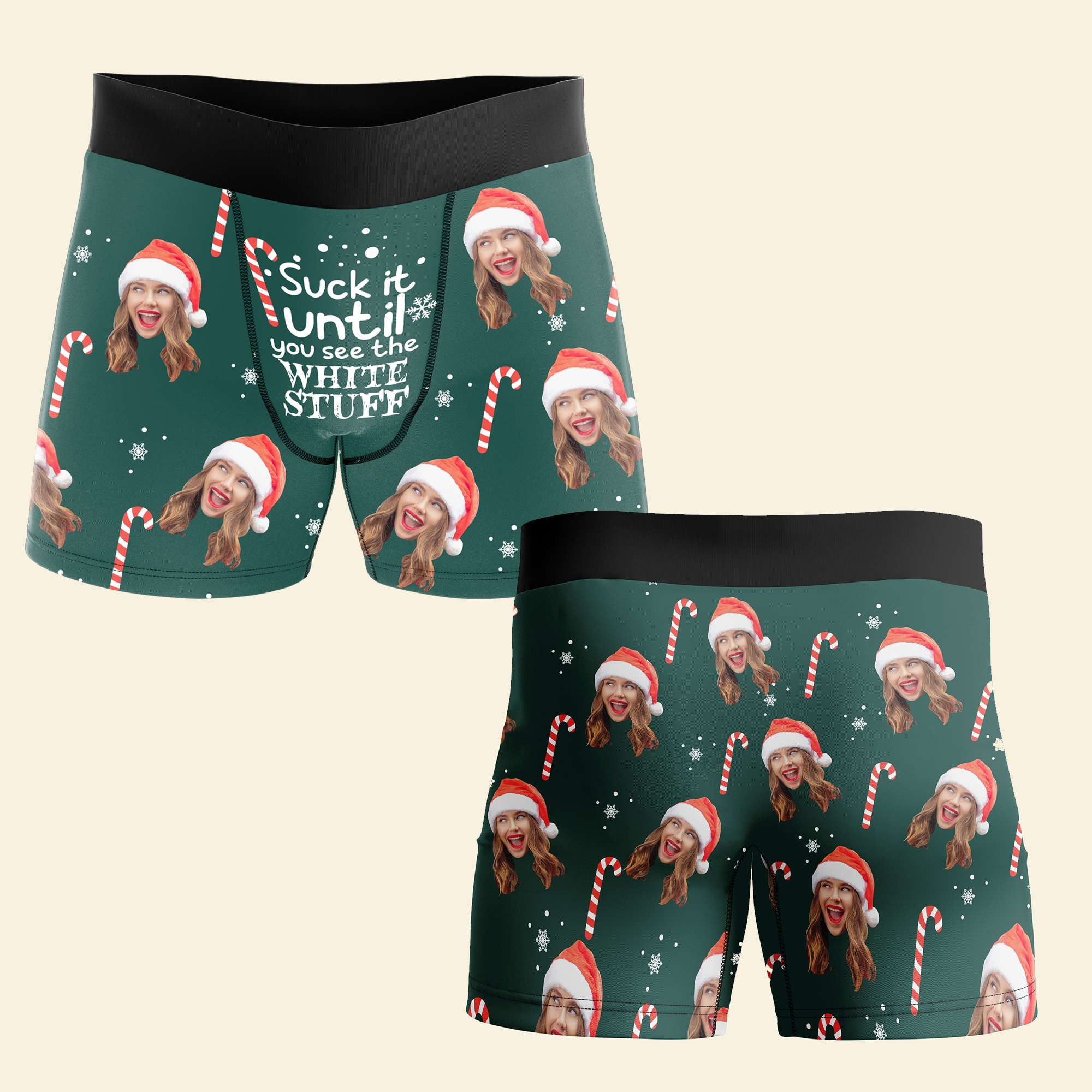 Custom Photo Suck It Until You See The White Stuff  - Gift For Boyfriend, Husband, Anniversary - Funny Personalized Custom Boxer Briefs, Men's Boxers NH96 - Image 2