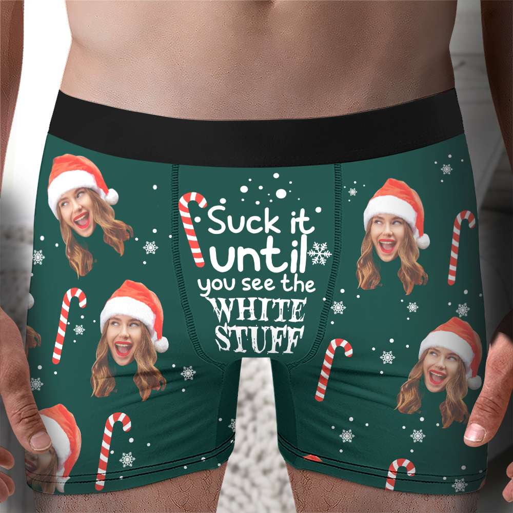 Custom Photo Suck It Until You See The White Stuff  - Gift For Boyfriend, Husband, Anniversary - Funny Personalized Custom Boxer Briefs, Men's Boxers NH96 - Image 4