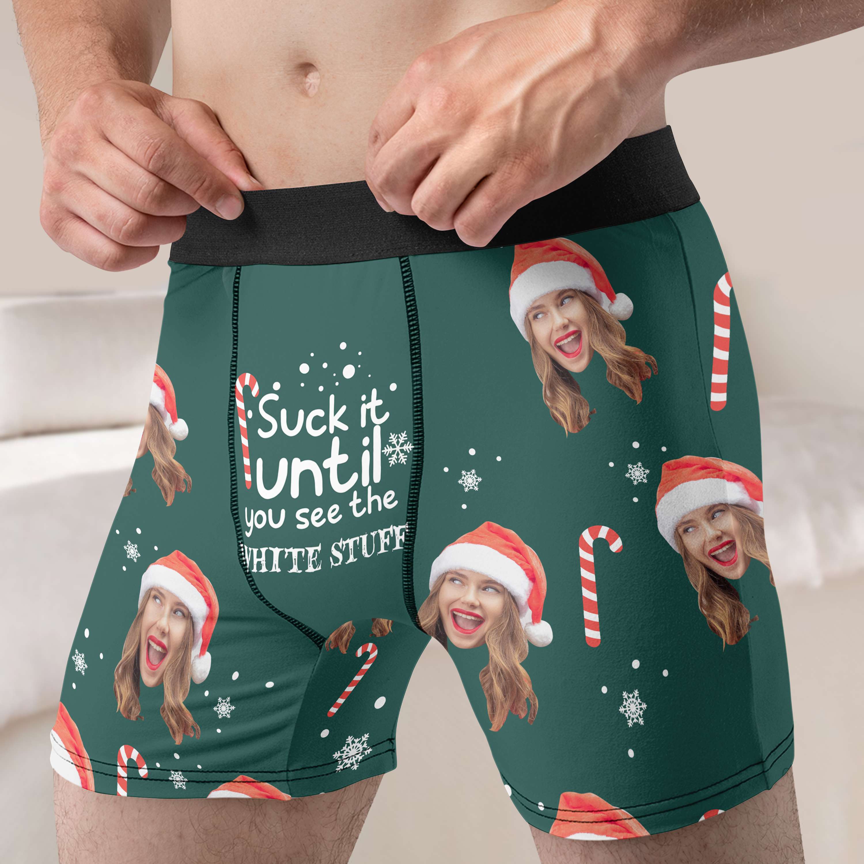 Custom Photo Suck It Until You See The White Stuff  - Gift For Boyfriend, Husband, Anniversary - Funny Personalized Custom Boxer Briefs, Men's Boxers NH96 - Image 5