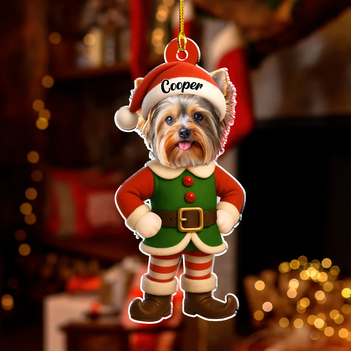 Custom Photo The Elf Family 2025 - Personalized Acrylic Ornament - Christmas Gift For Family Members NA94 - Image 2