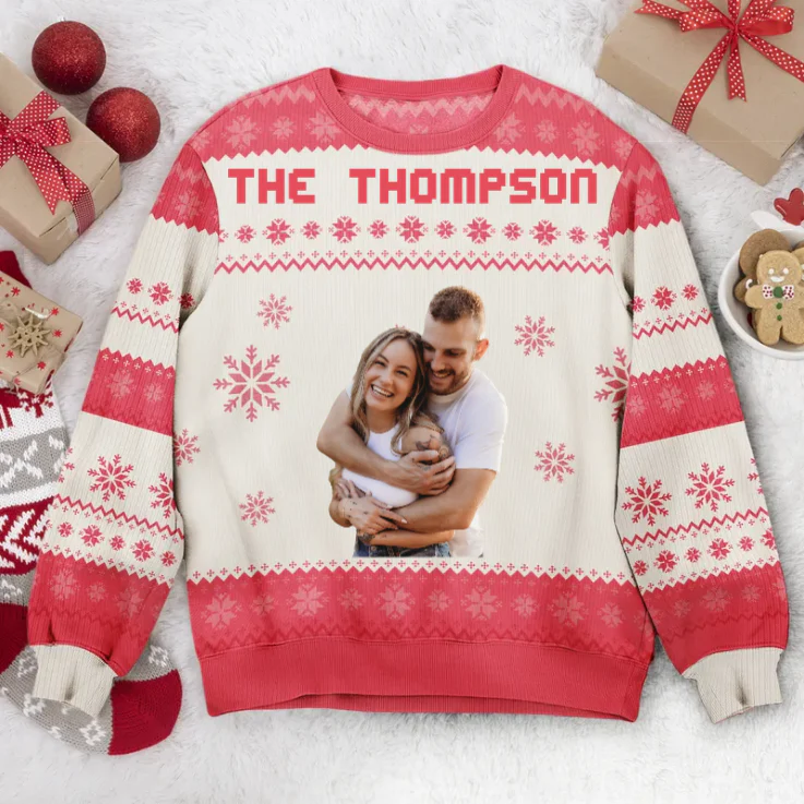 Custom Photo The Family 2 - Christmas Gift For Your Family - Personalized Ugly Sweatshirt - Image 3