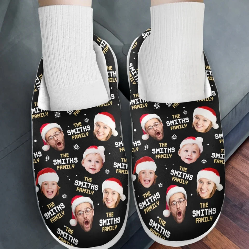 Custom Photo The Heart Of A Family Shines In Every Face - Personalized Slippers - Christmas Gift For Family Members NA94 - Image 3