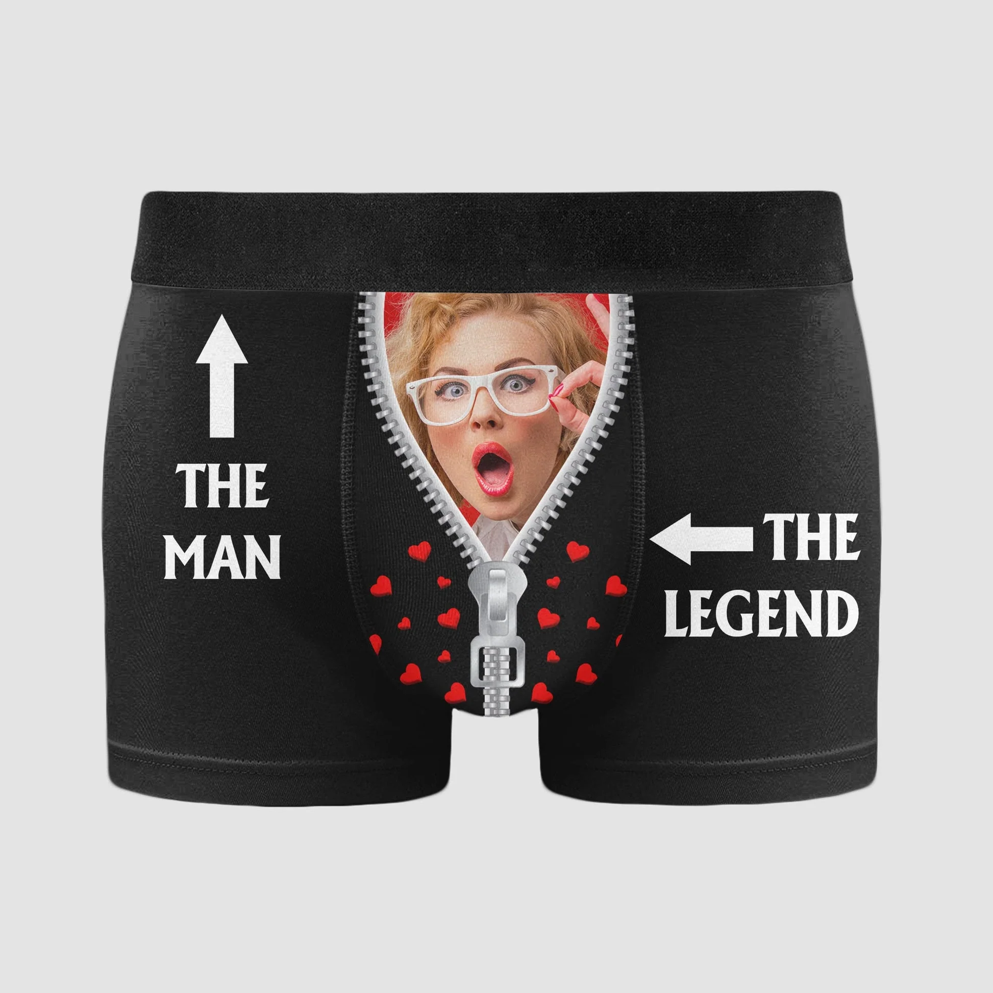 Custom Photo The Man And The Legend - Gift For Boyfriend, Husband, Anniversary - Funny Personalized Custom Boxer Briefs, Men's Boxers