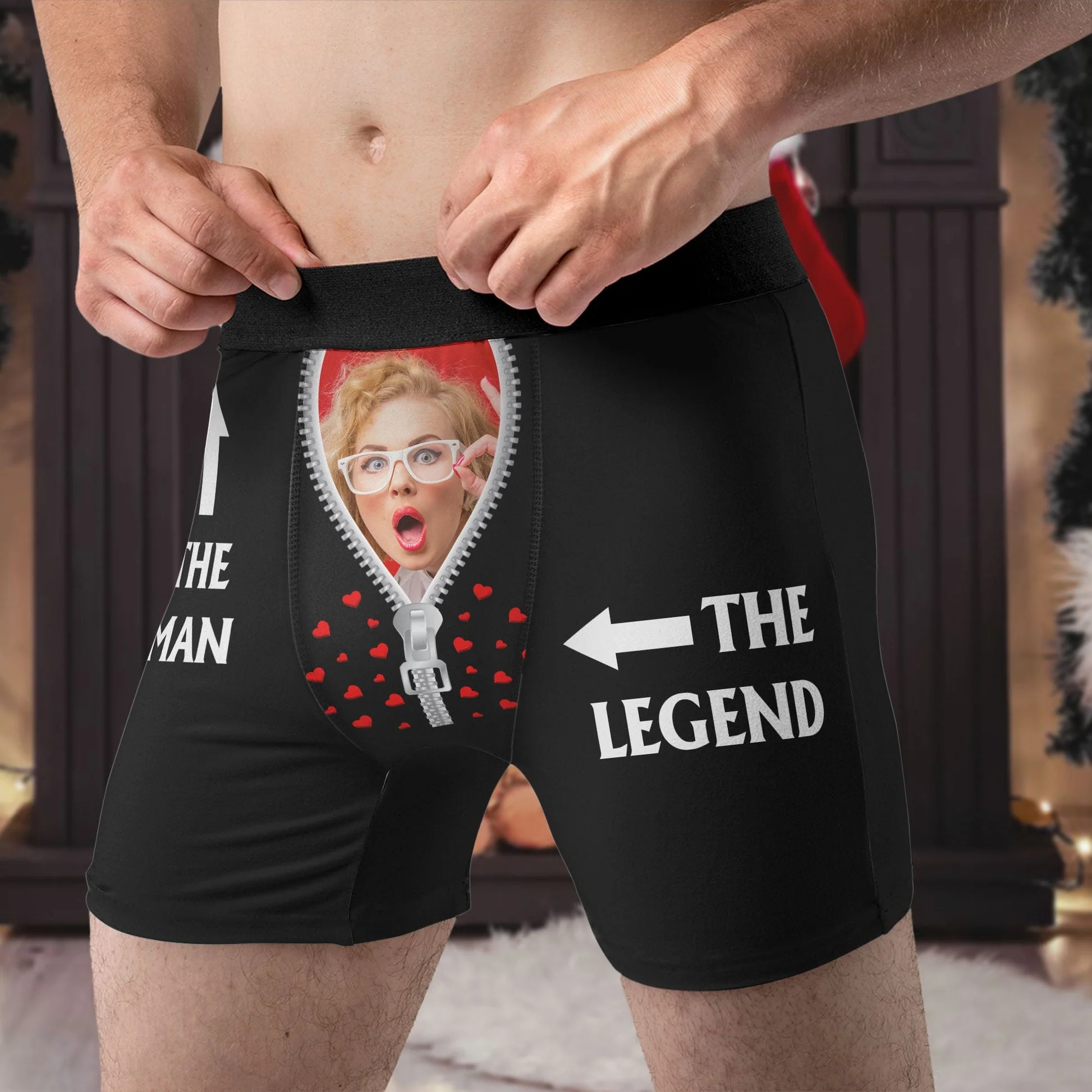 Custom Photo The Man And The Legend - Gift For Boyfriend, Husband, Anniversary - Funny Personalized Custom Boxer Briefs, Men's Boxers - Image 3