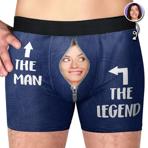 Custom Photo The Man The Legend - Gift For Boyfriend, Husband, Anniversary - Funny Personalized Custom Boxer Briefs, Men's Boxers NH96