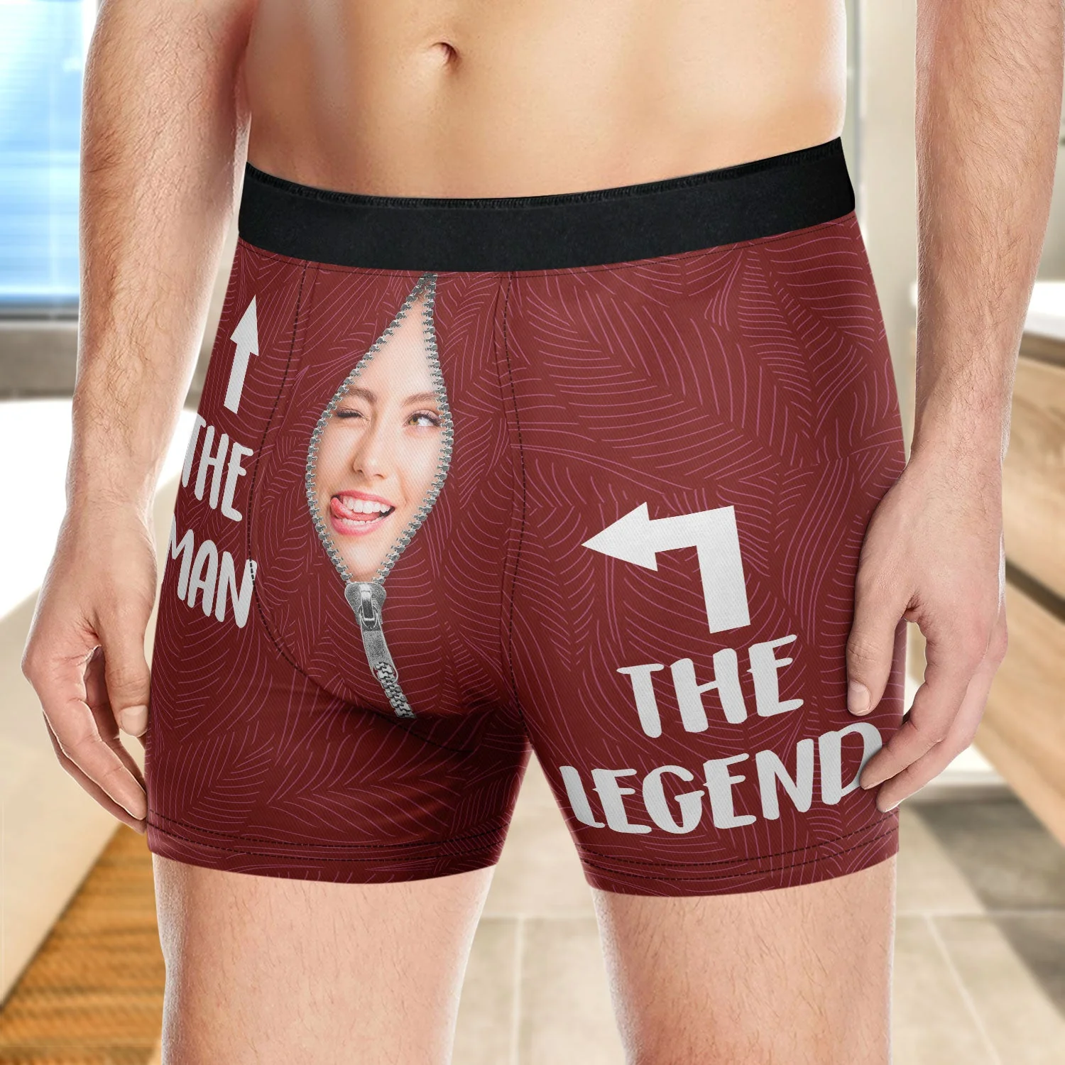 Custom Photo The Man The Legend - Gift For Boyfriend, Husband, Anniversary - Funny Personalized Custom Boxer Briefs, Men's Boxers NH96 - Image 2