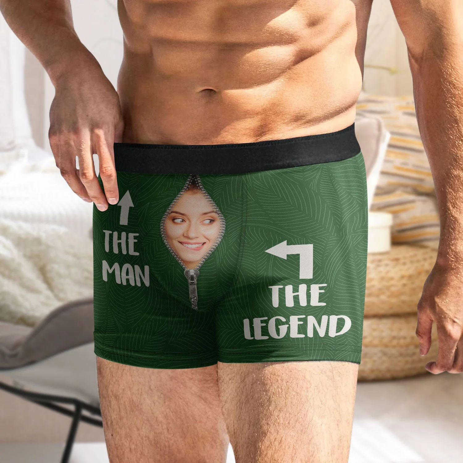 Custom Photo The Man The Legend - Gift For Boyfriend, Husband, Anniversary - Funny Personalized Custom Boxer Briefs, Men's Boxers NH96 - Image 3