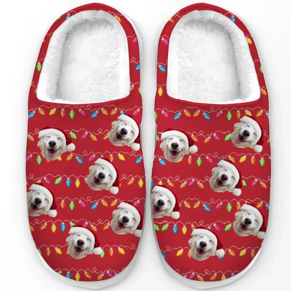 Custom Photo This Christmas, Don't Spend It Alone - Personalized Slippers - Christmas Gift For  Pet Owners, Pet Lovers - NA94 - Image 2