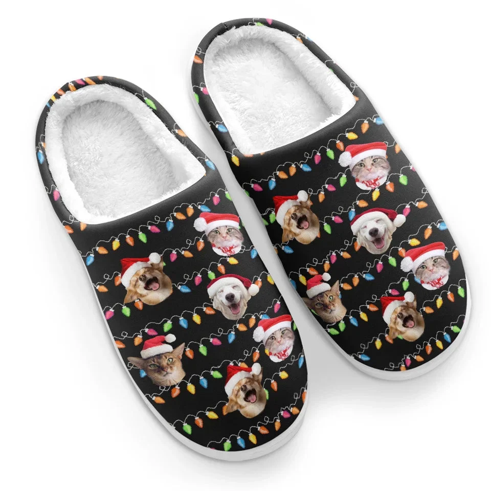 Custom Photo This Christmas, Don't Spend It Alone - Personalized Slippers - Christmas Gift For  Pet Owners, Pet Lovers - NA94 - Image 4