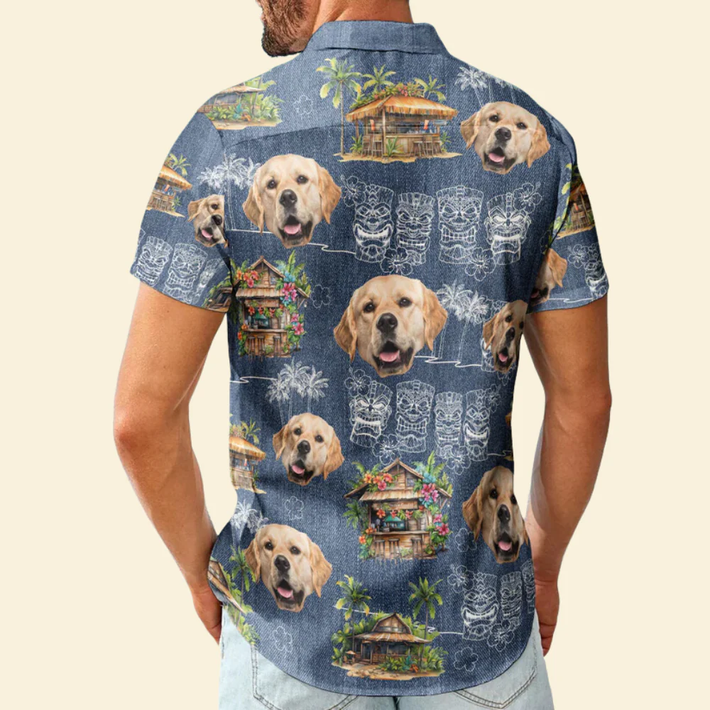 Custom Photo Tiki Summer Family Friends Boss - Personalized Hawaiian Shirt - Image 2