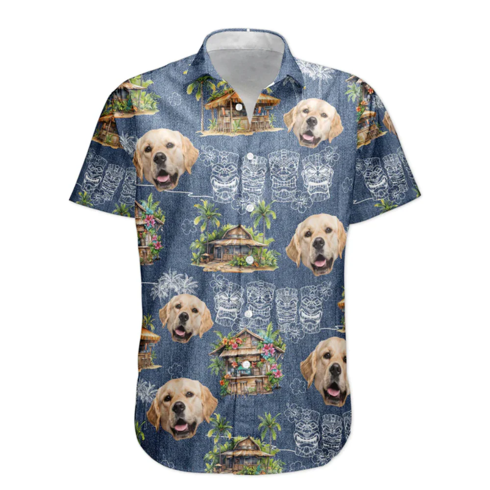 Custom Photo Tiki Summer Family Friends Boss - Personalized Hawaiian Shirt - Image 3