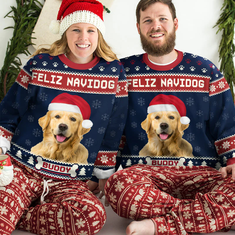 Custom Photo We Wish You A Merry Woofmas - Personalized Ugly Sweater - Gift For Dog Lover, Dog Mom, Dog Dad - NH96 - Image 2