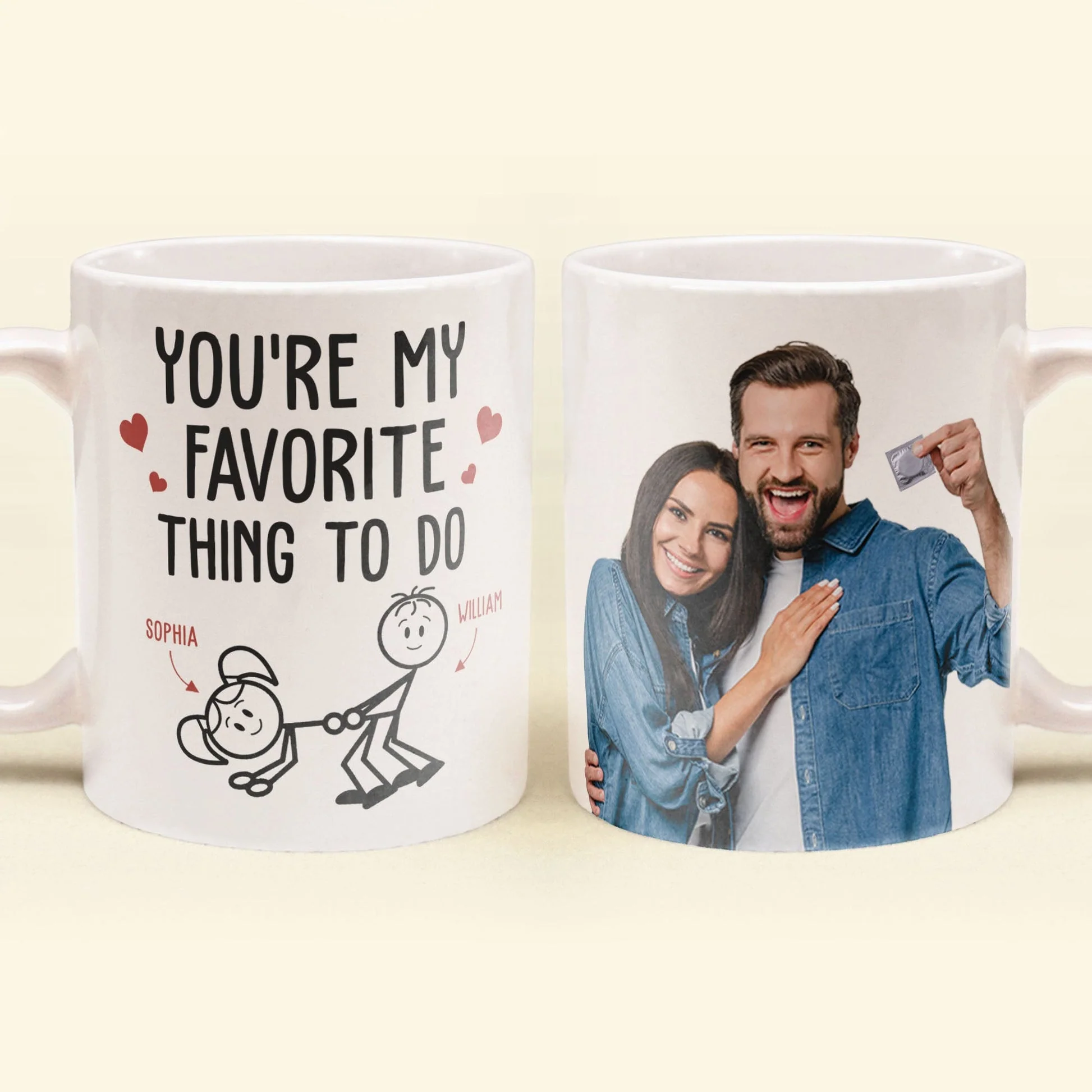 Custom Photo You Are My Favorite Thing To Do - Personalized Ceramic Mug - Gift For Couple, Husband Wife NH96 - Image 2