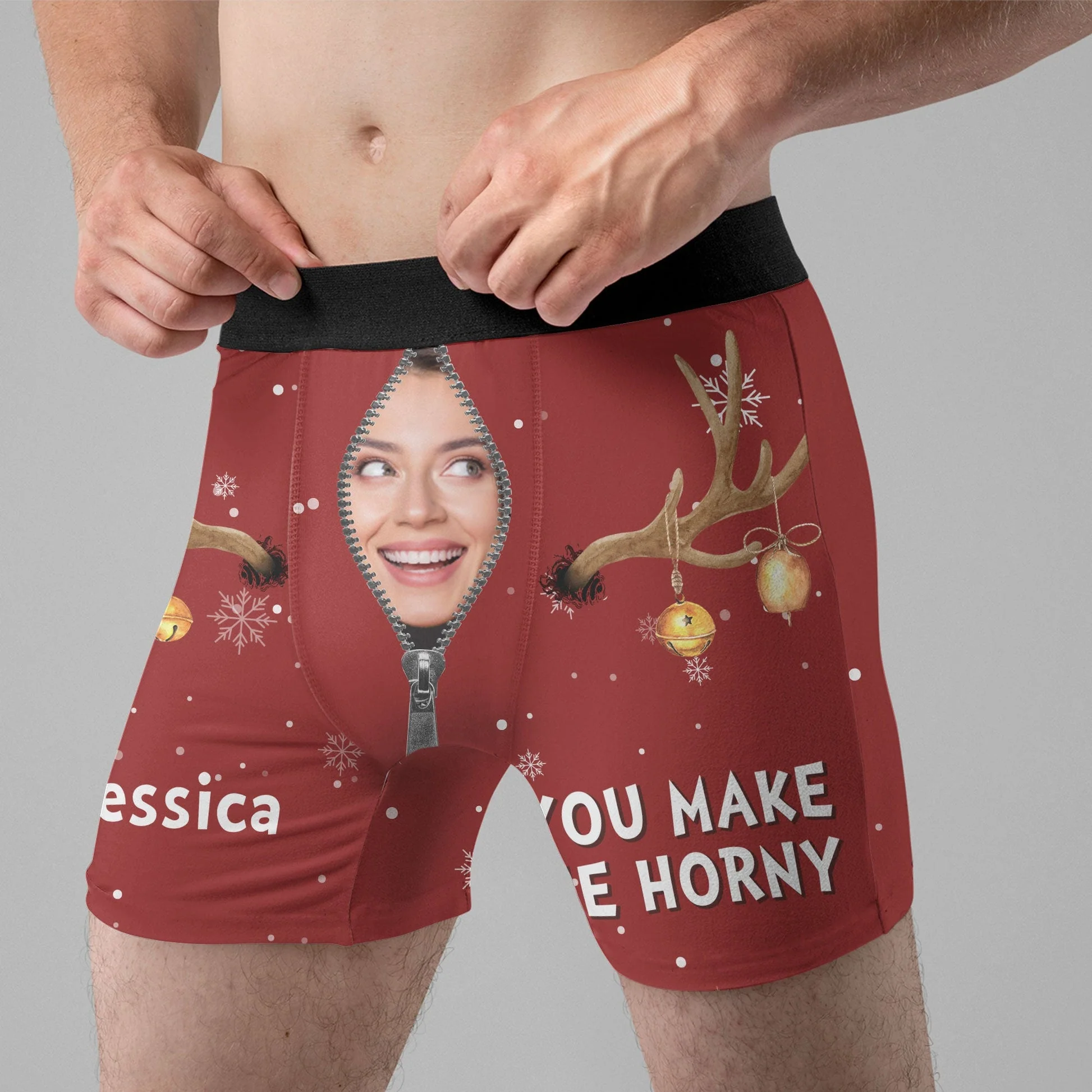 Custom Photo You Make Me Horny - Gift For Boyfriend, Husband, Anniversary - Funny Personalized Custom Boxer Briefs, Men's Boxers - Image 4