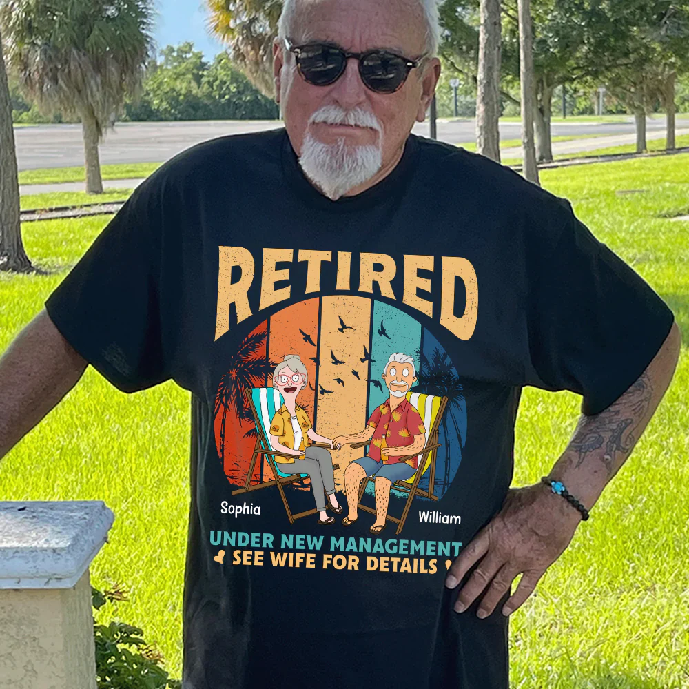 Custom Retired Couple Burger - Personalized T Shirt - Funny Retirement Gift for Him & Her | CL55 PT - Image 2
