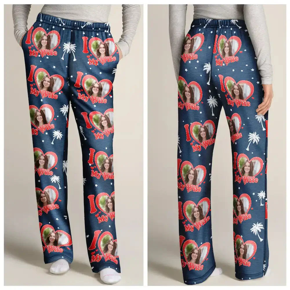 CustomI Love My Wife Girlfriend - Gift For Wife, Girlfriend - Personalized Pajama Pants NA94 - Image 2