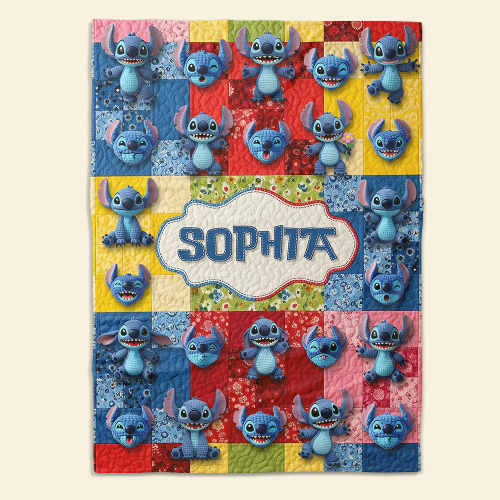 Cute Blue Sti Blanket - Personalized Blanket - Christmas Gift HH01 - Image 3