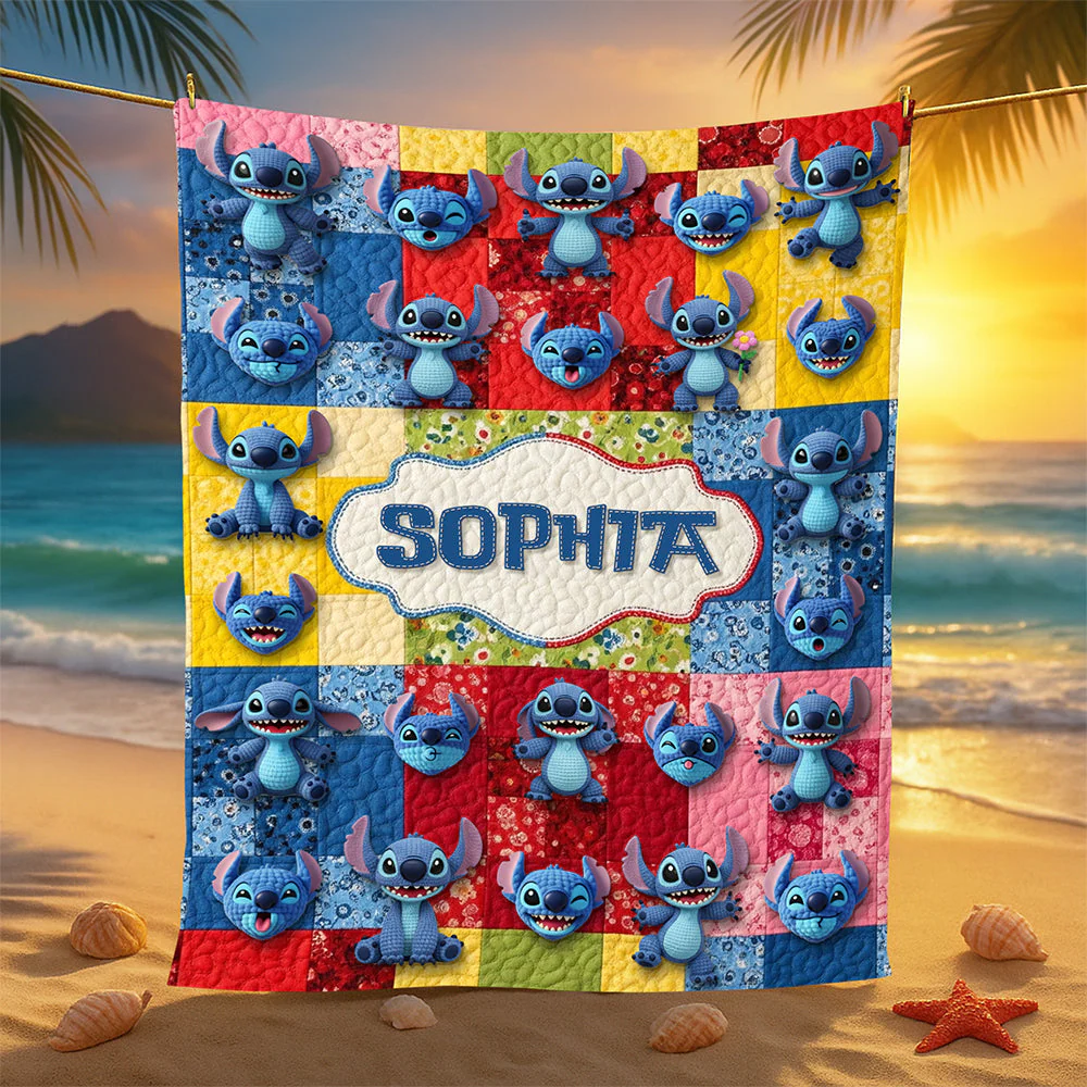 Cute Blue Sti Blanket - Personalized Blanket - Christmas Gift HH01 - Image 5