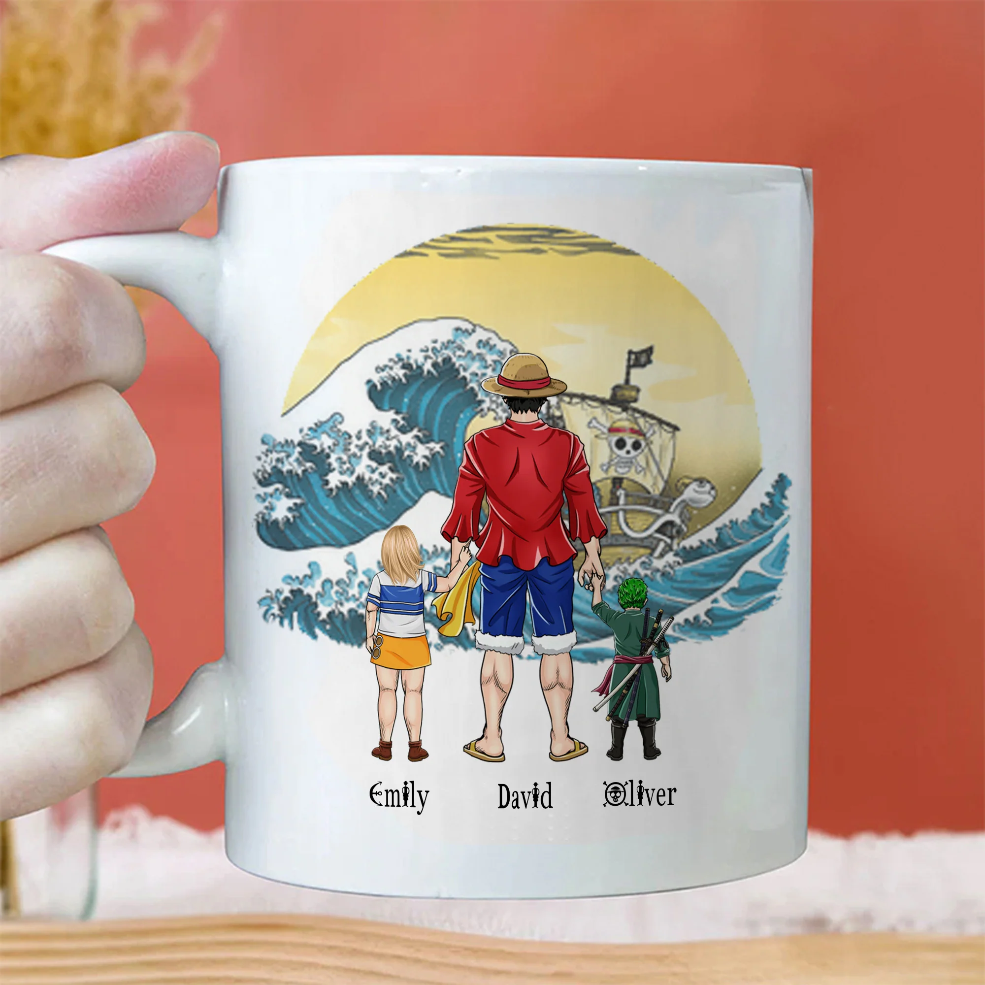 One Piece Dad Always My Captain Forever My Nakama - Gift For Dad - Personalized Ceramic Mug CL11 - Image 2