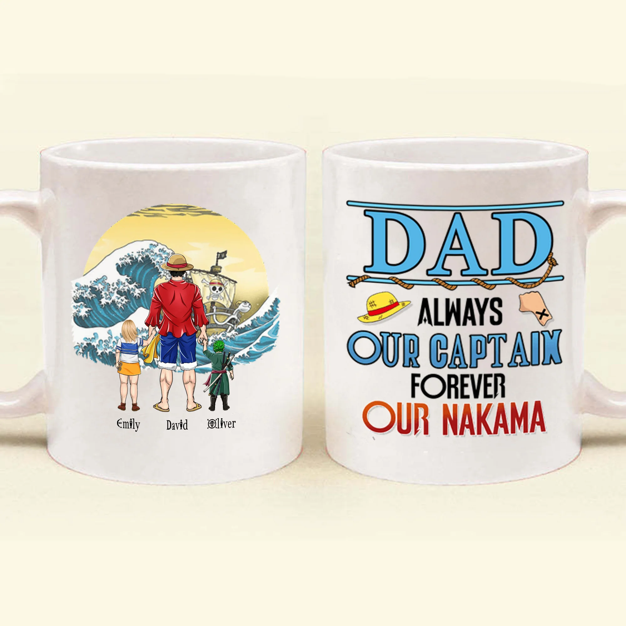 One Piece Dad Always My Captain Forever My Nakama - Gift For Dad - Personalized Ceramic Mug CL11 - Image 4