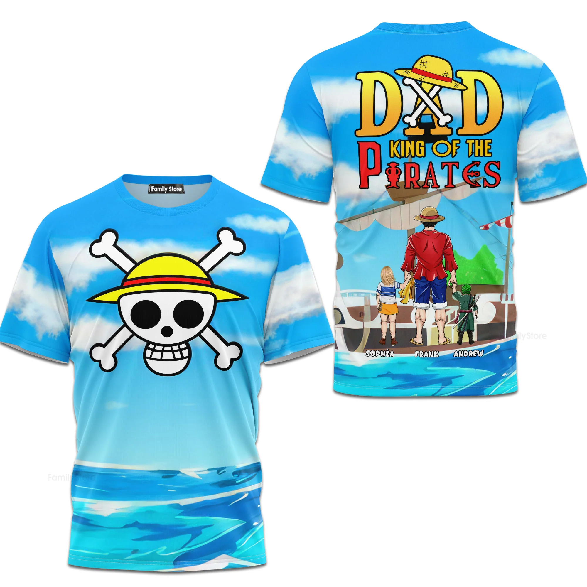Dad Pirate Kings Of The Ocean  - Personalized 3D Tshirt - Gift For Dad, Grandpa, Father's Day |  CL11 NA94 - Image 3