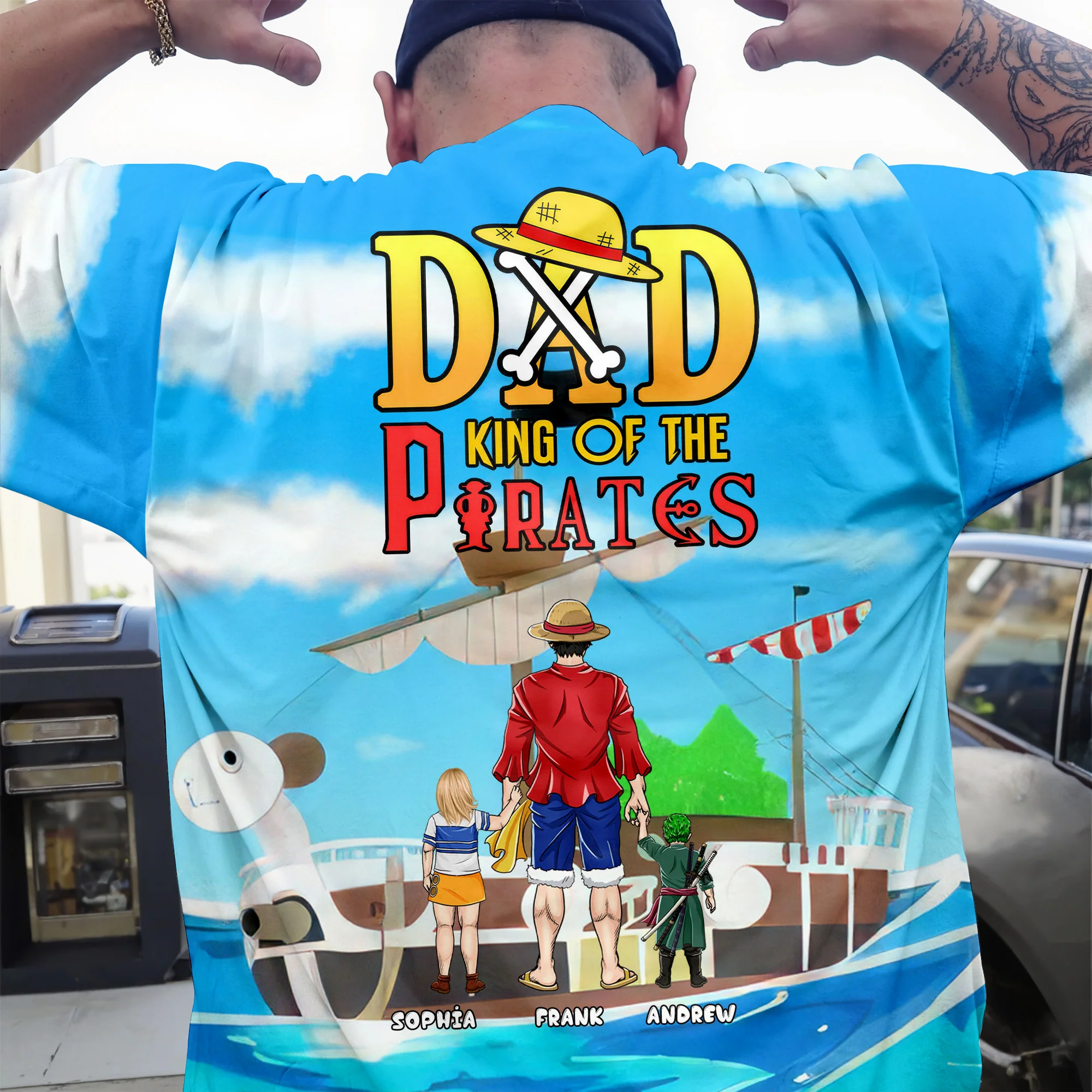 Dad Pirate Kings Of The Ocean  - Personalized 3D Tshirt - Gift For Dad, Grandpa, Father's Day |  CL11 NA94 - Image 4