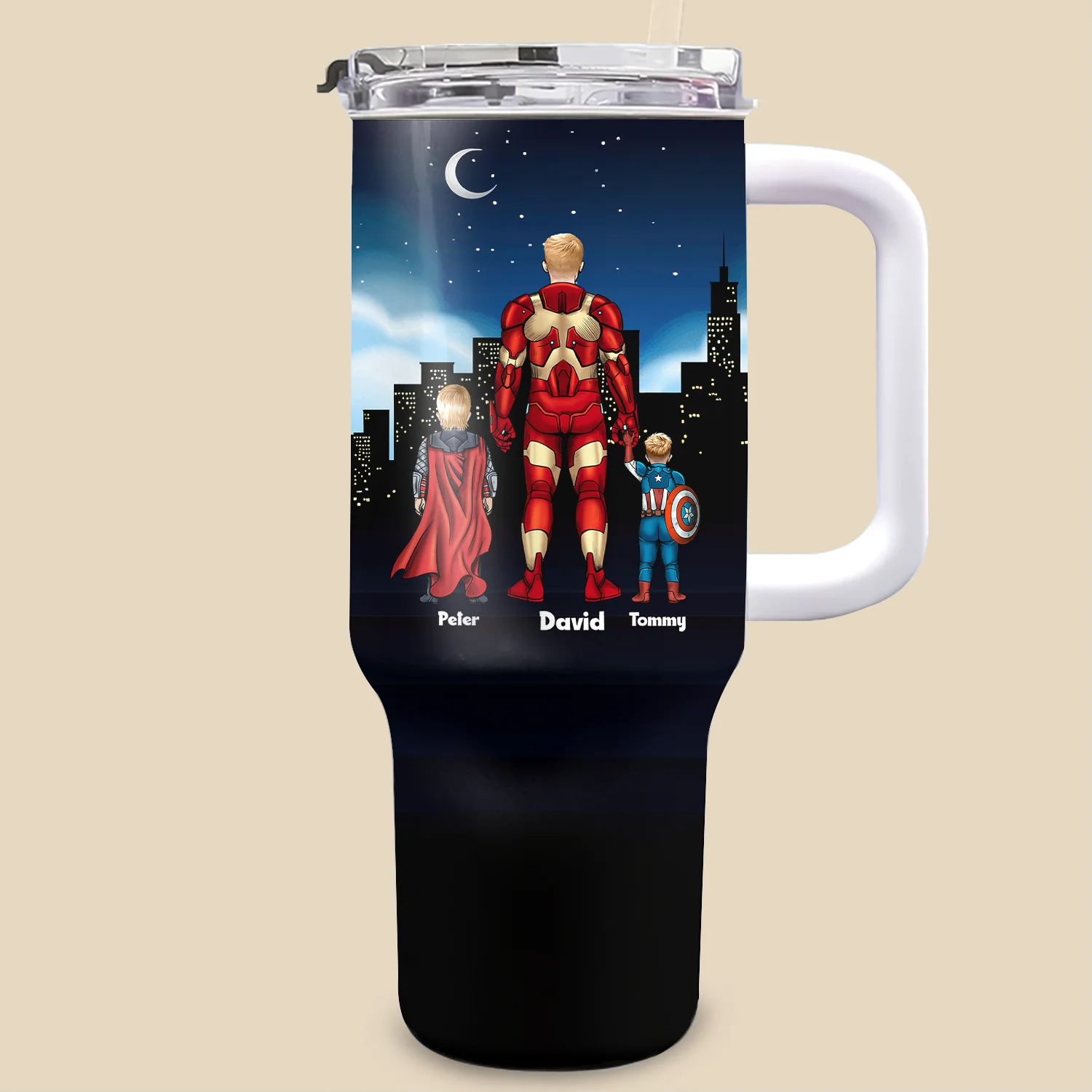 Dad Proof That Not All Heroes Wear Spandex - Personalized 40oz Tumbler Cup With Straw - Gift For Dad, Father's Day | CL02 NA94 - Image 2