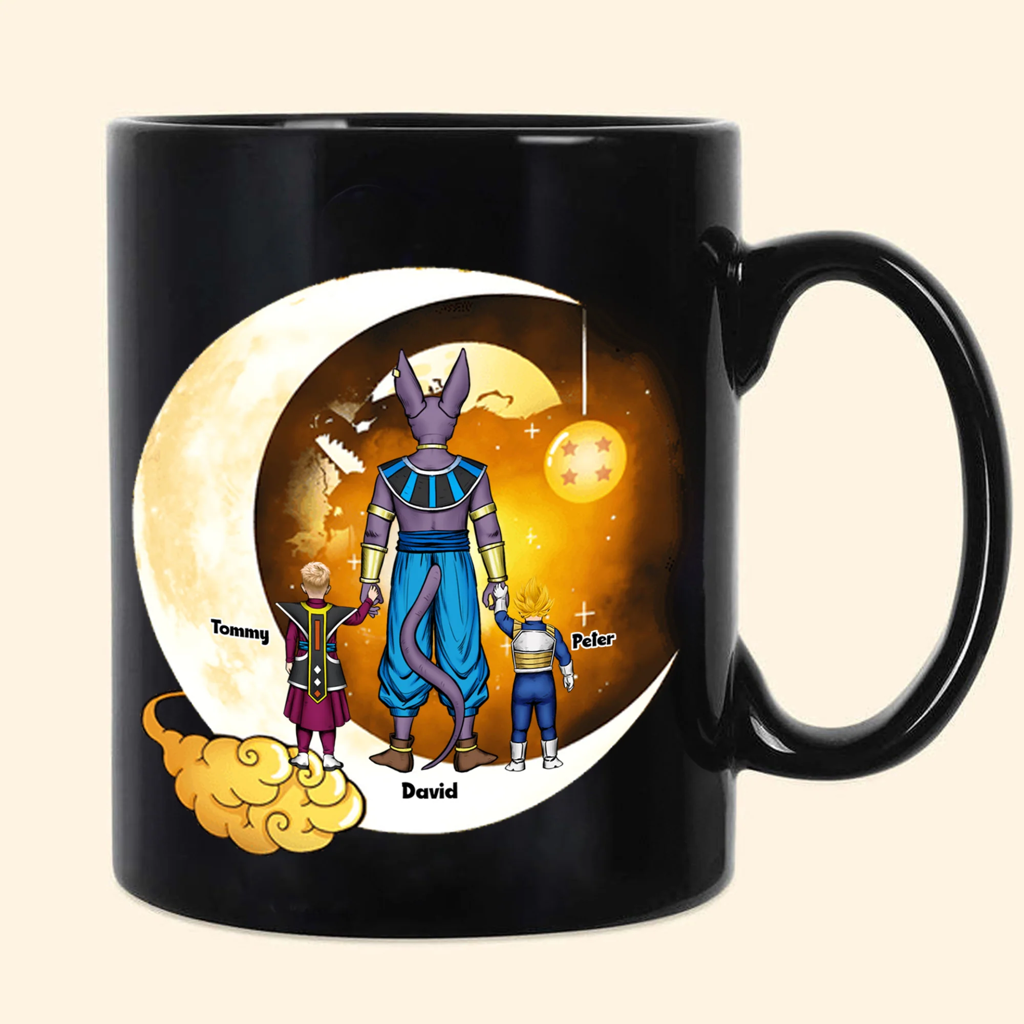 Dad We Love You To The King Kai's Planet And Back - Gift For Father's Day - Personalized Black Mug - Image 3