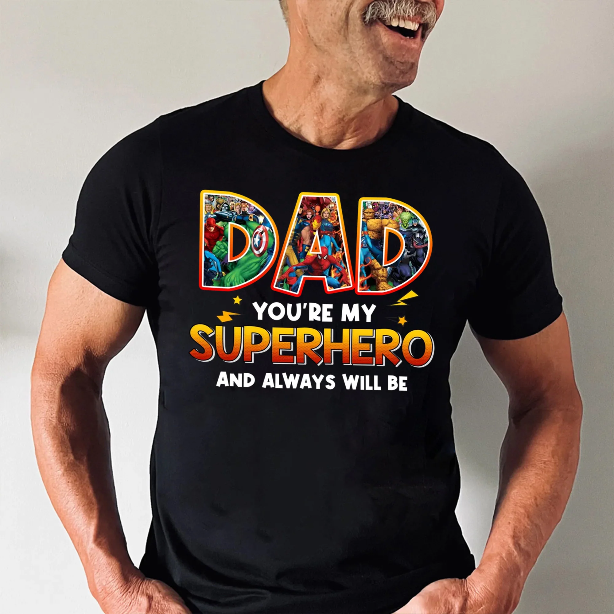 Dad You're Always Be My Superhero - Gift For Father's Day - Personalized Shirt 2 Side - Image 3