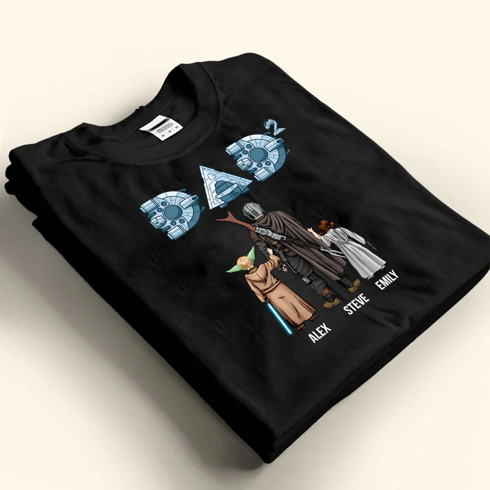 Stwa Daddy Comes From The Galaxy - Gift For Dad, Father's Day - Personalized TShirt CL08 - Image 2