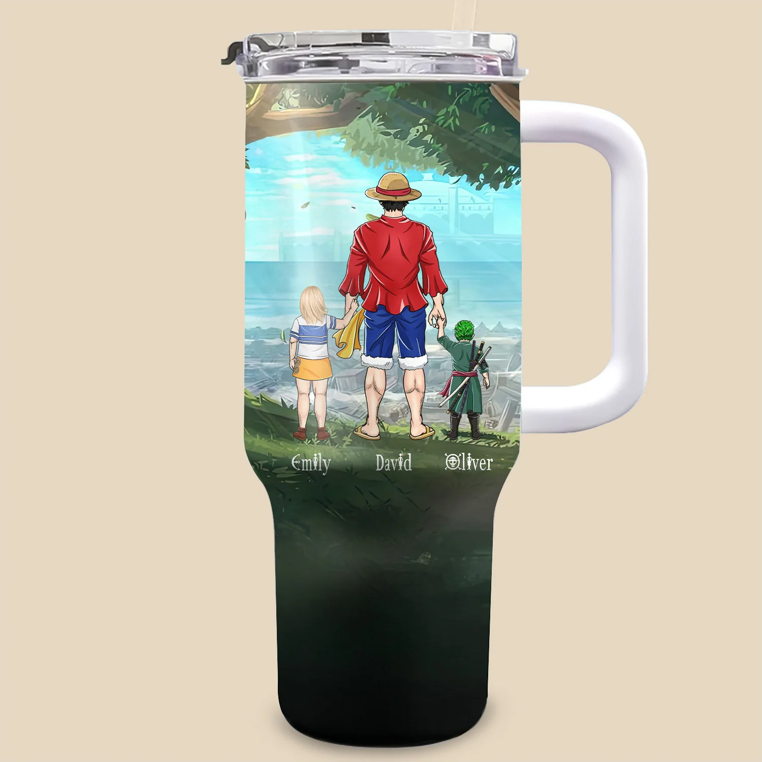 Daddy Lol Straw Hat Crew - Personalized 40oz Tumbler Cup With Straw - Gift For Dad, Father's Day | CL11 NA94