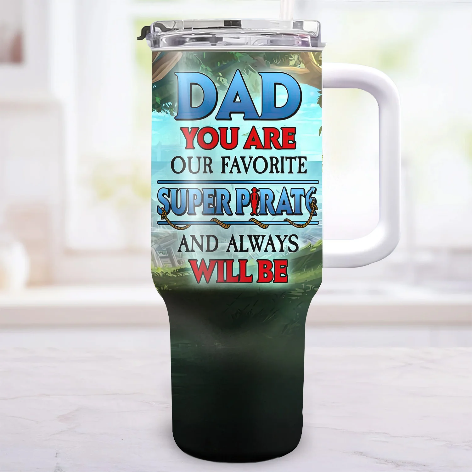 Daddy Lol Straw Hat Crew - Personalized 40oz Tumbler Cup With Straw - Gift For Dad, Father's Day | CL11 NA94 - Image 2