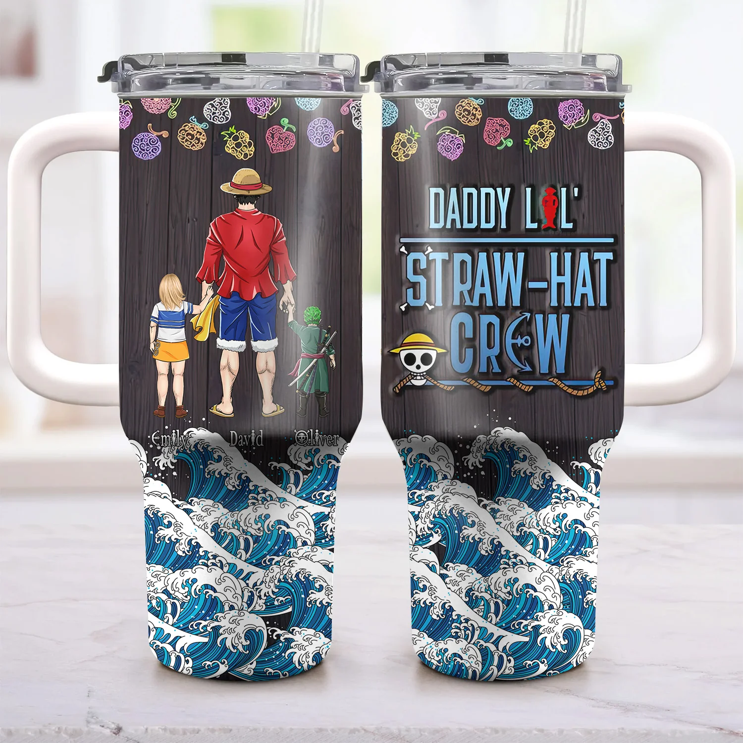 Daddy Lol Straw Hat Crew - Personalized 40oz Tumbler Cup With Straw - Gift For Dad, Father's Day | CL11 NA94